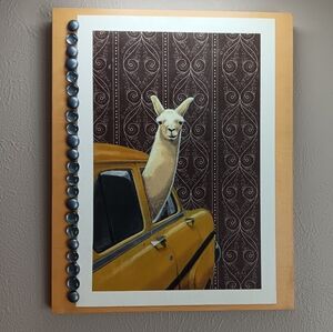 Taxi Llama Print On Art Board